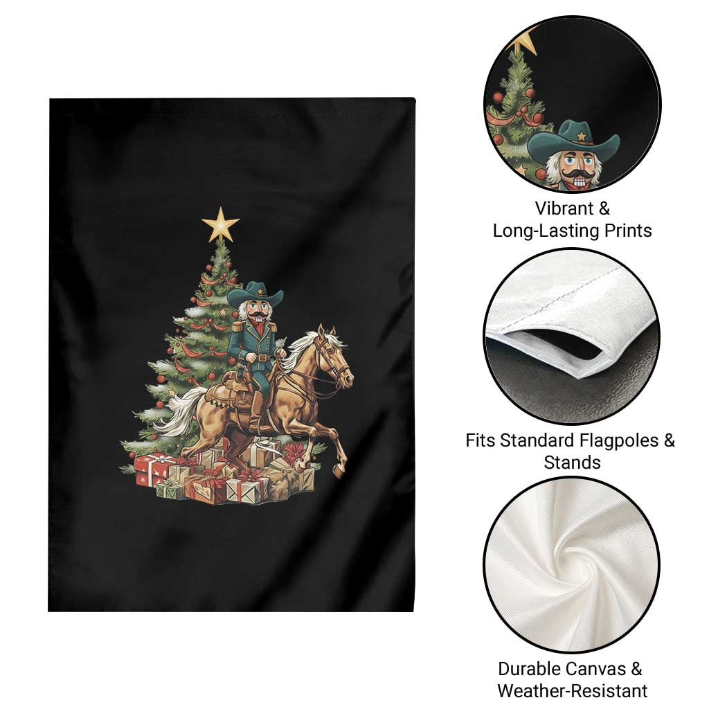 Funny Nutcracker Riding Horse Garden Flag Western Life Christmas Gift - Wonder Print Shop