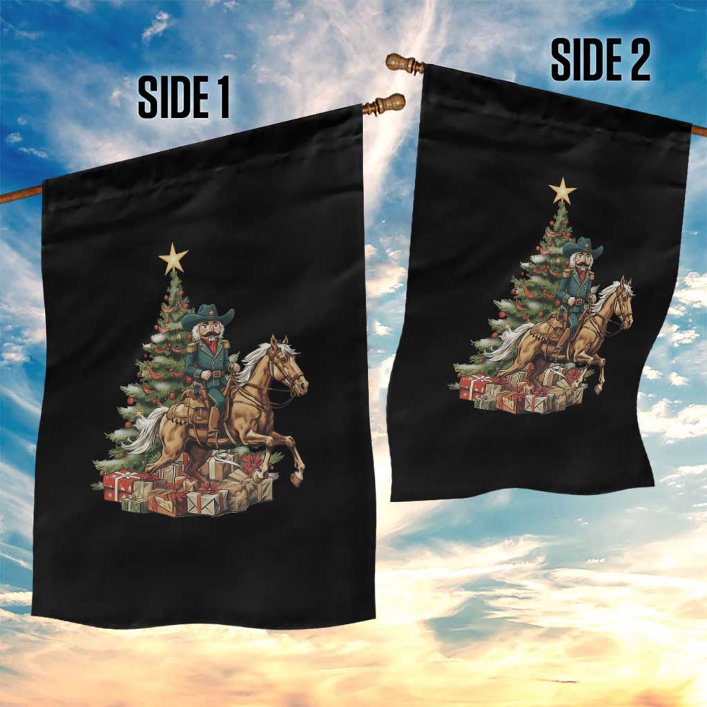 Funny Nutcracker Riding Horse Garden Flag Western Life Christmas Gift - Wonder Print Shop