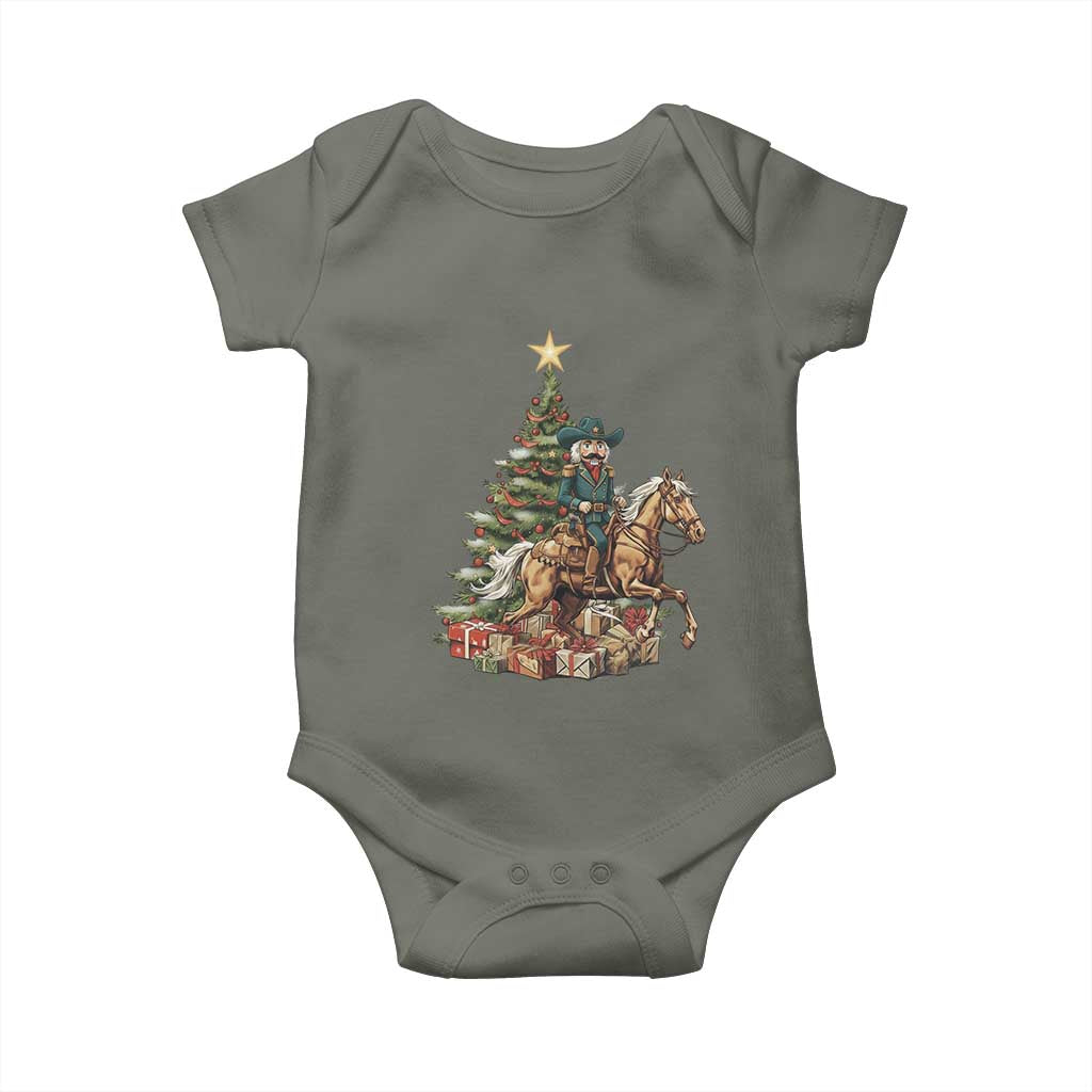Funny Nutcracker Riding Horse Baby Onesie Western Life Christmas Gift - Wonder Print Shop