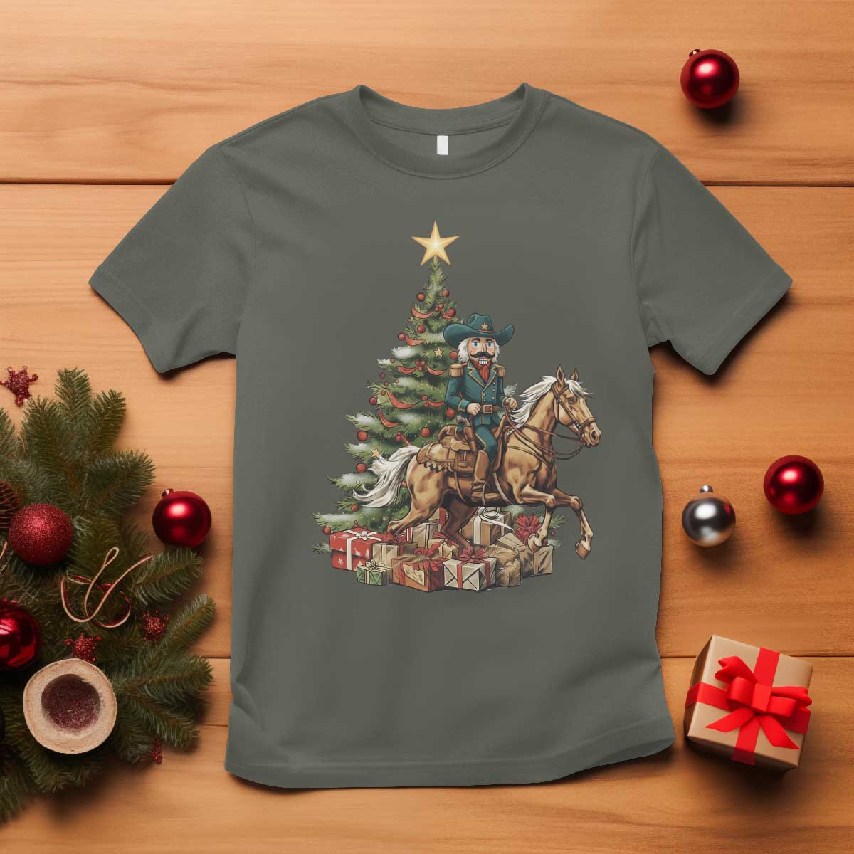 Funny Nutcracker Riding Horse T Shirt Western Life Christmas Gift - Wonder Print Shop