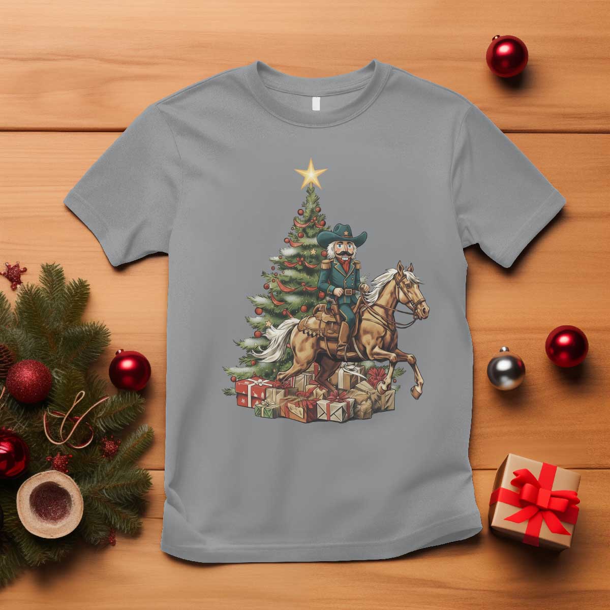 Funny Nutcracker Riding Horse T Shirt Western Life Christmas Gift - Wonder Print Shop