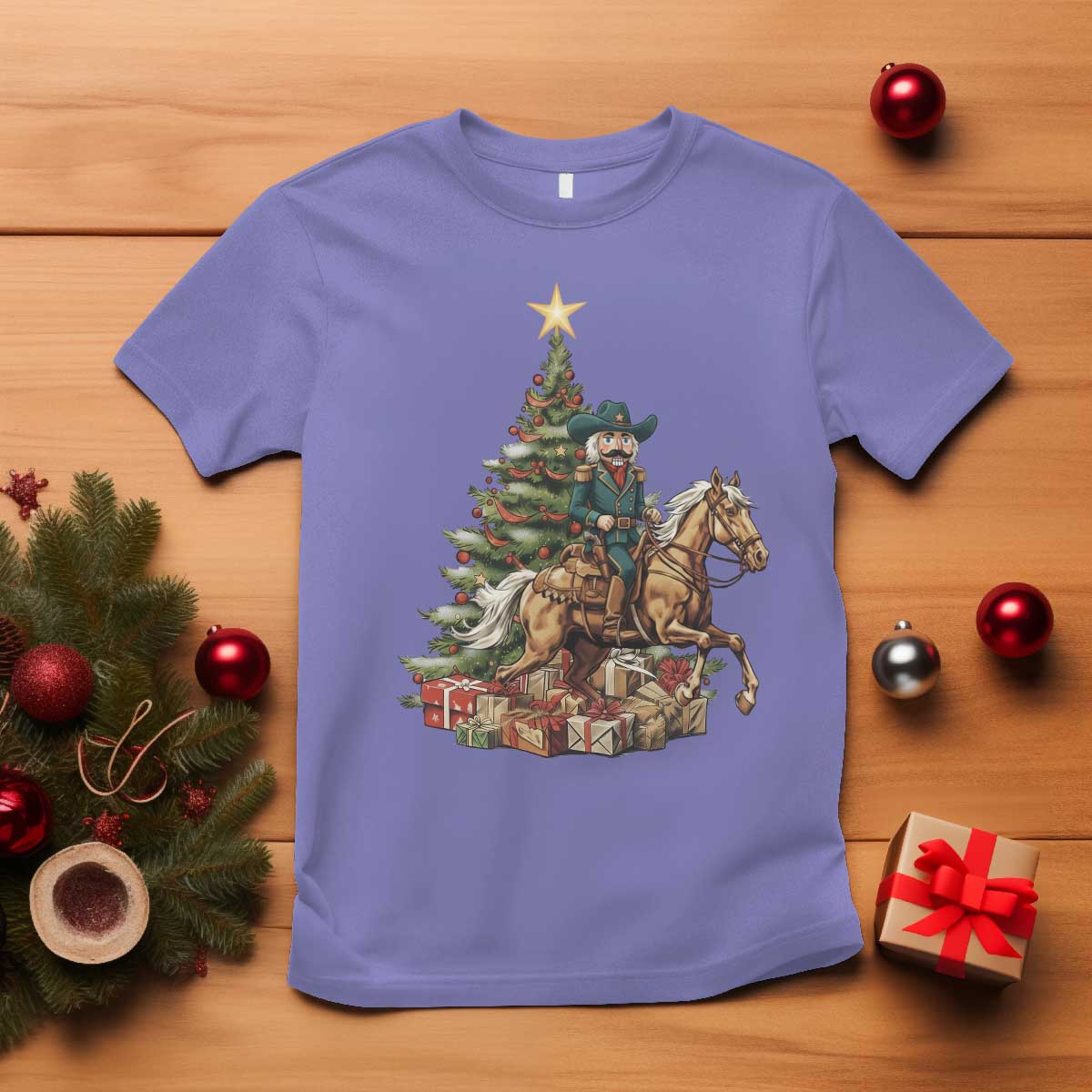 Funny Nutcracker Riding Horse T Shirt Western Life Christmas Gift - Wonder Print Shop