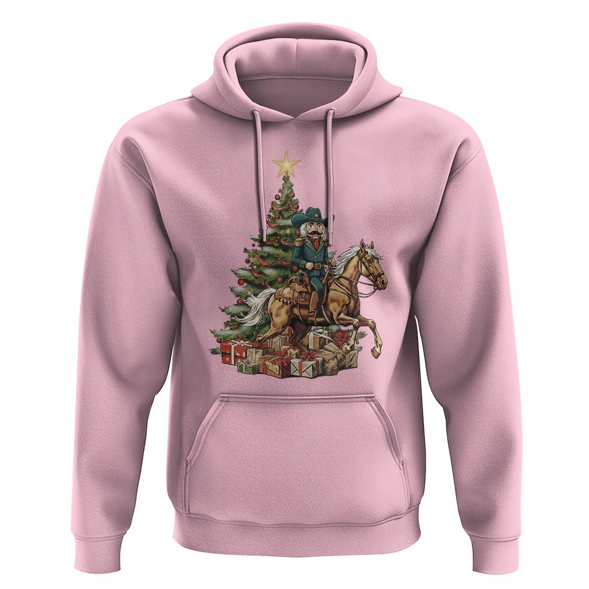 Funny Nutcracker Riding Horse Hoodie Western Life Christmas Gift - Wonder Print Shop