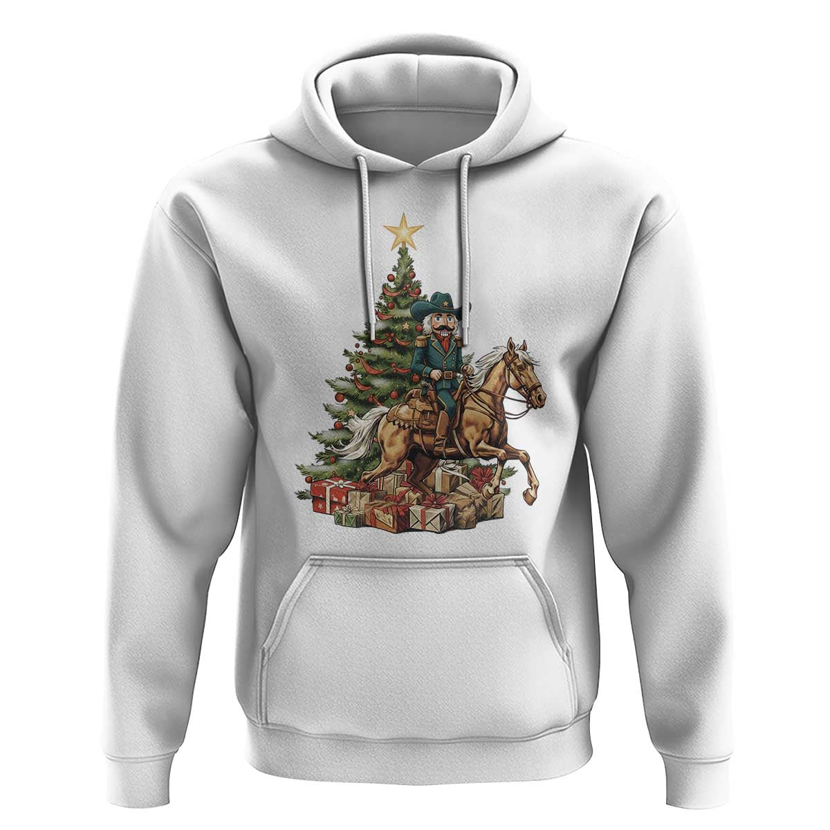 Funny Nutcracker Riding Horse Hoodie Western Life Christmas Gift - Wonder Print Shop