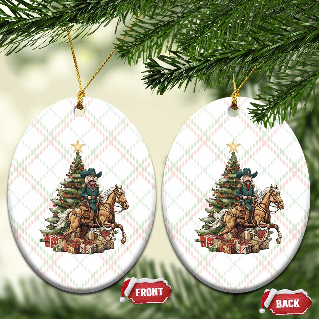 Funny Nutcracker Riding Horse Ceramic Ornament Western Life Christmas Gift - Wonder Print Shop