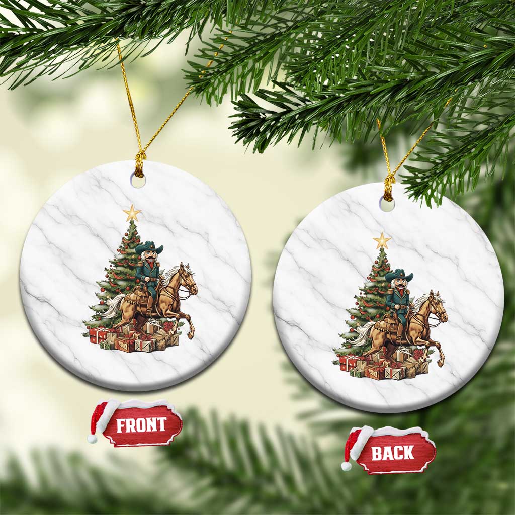Funny Nutcracker Riding Horse Ceramic Ornament Western Life Christmas Gift - Wonder Print Shop