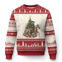 Funny Nutcracker Riding Horse Ugly Christmas Sweater Western Life Christmas Gift - Wonder Print Shop