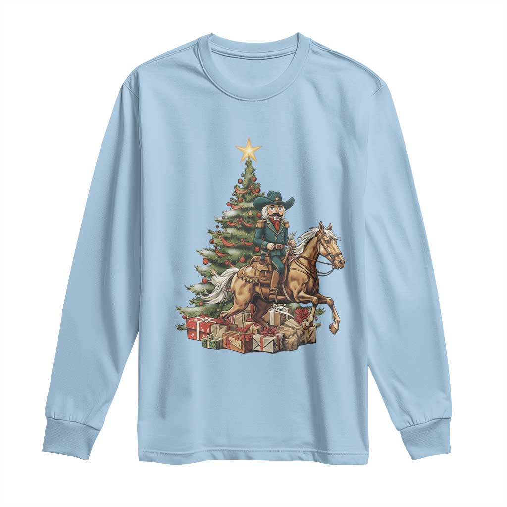 Funny Nutcracker Riding Horse Long Sleeve Shirt Western Life Christmas Gift - Wonder Print Shop