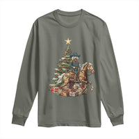 Funny Nutcracker Riding Horse Long Sleeve Shirt Western Life Christmas Gift - Wonder Print Shop