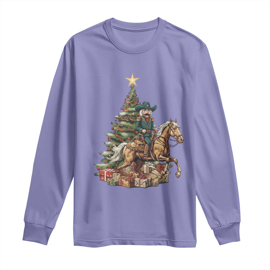 Funny Nutcracker Riding Horse Long Sleeve Shirt Western Life Christmas Gift - Wonder Print Shop