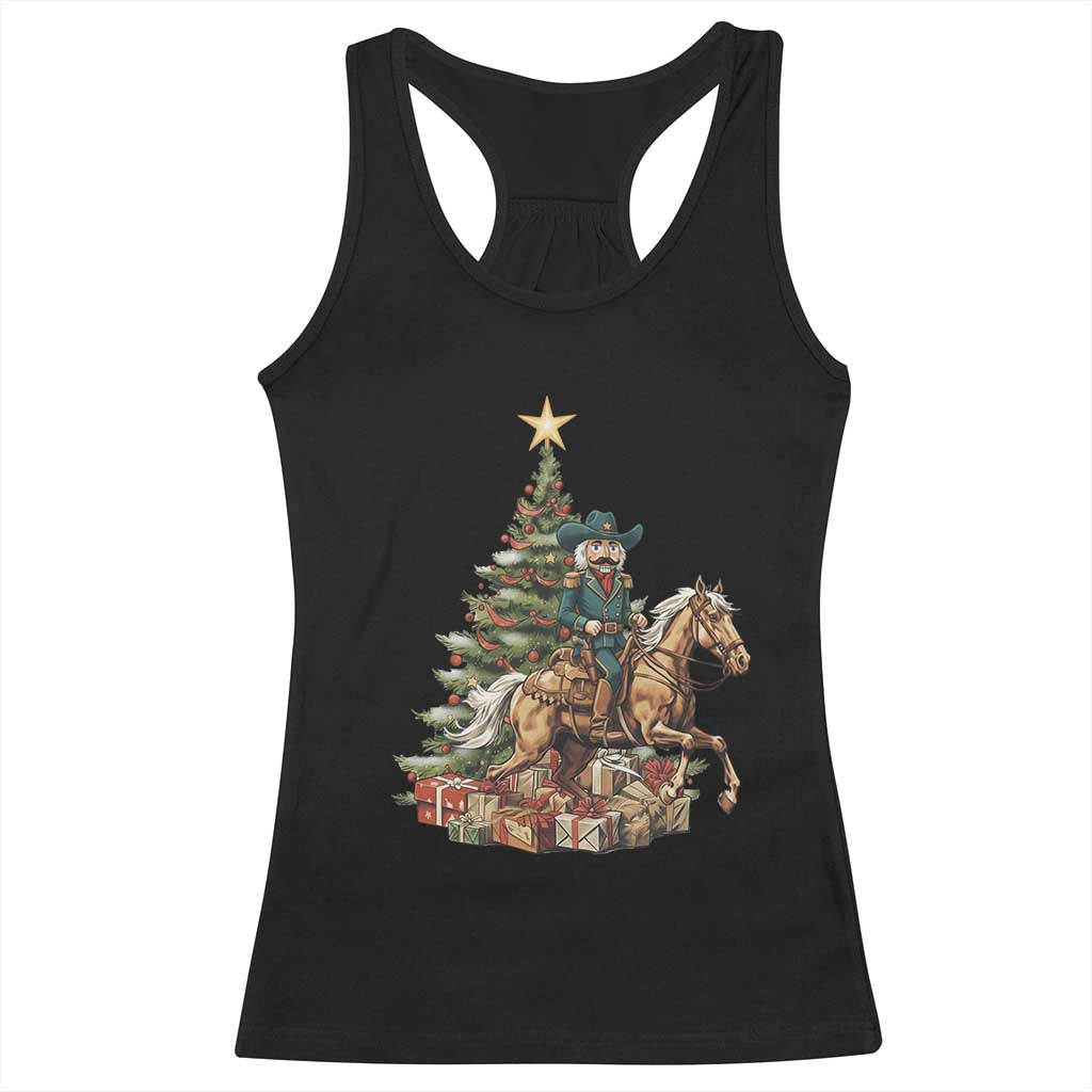 Funny Nutcracker Riding Horse Racerback Tank Top Western Life Christmas Gift - Wonder Print Shop