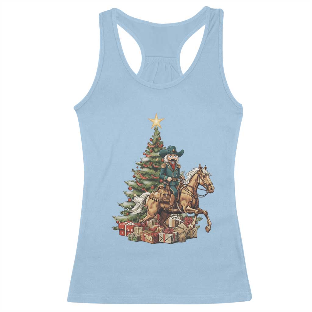 Funny Nutcracker Riding Horse Racerback Tank Top Western Life Christmas Gift - Wonder Print Shop