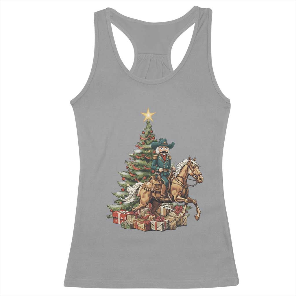 Funny Nutcracker Riding Horse Racerback Tank Top Western Life Christmas Gift - Wonder Print Shop