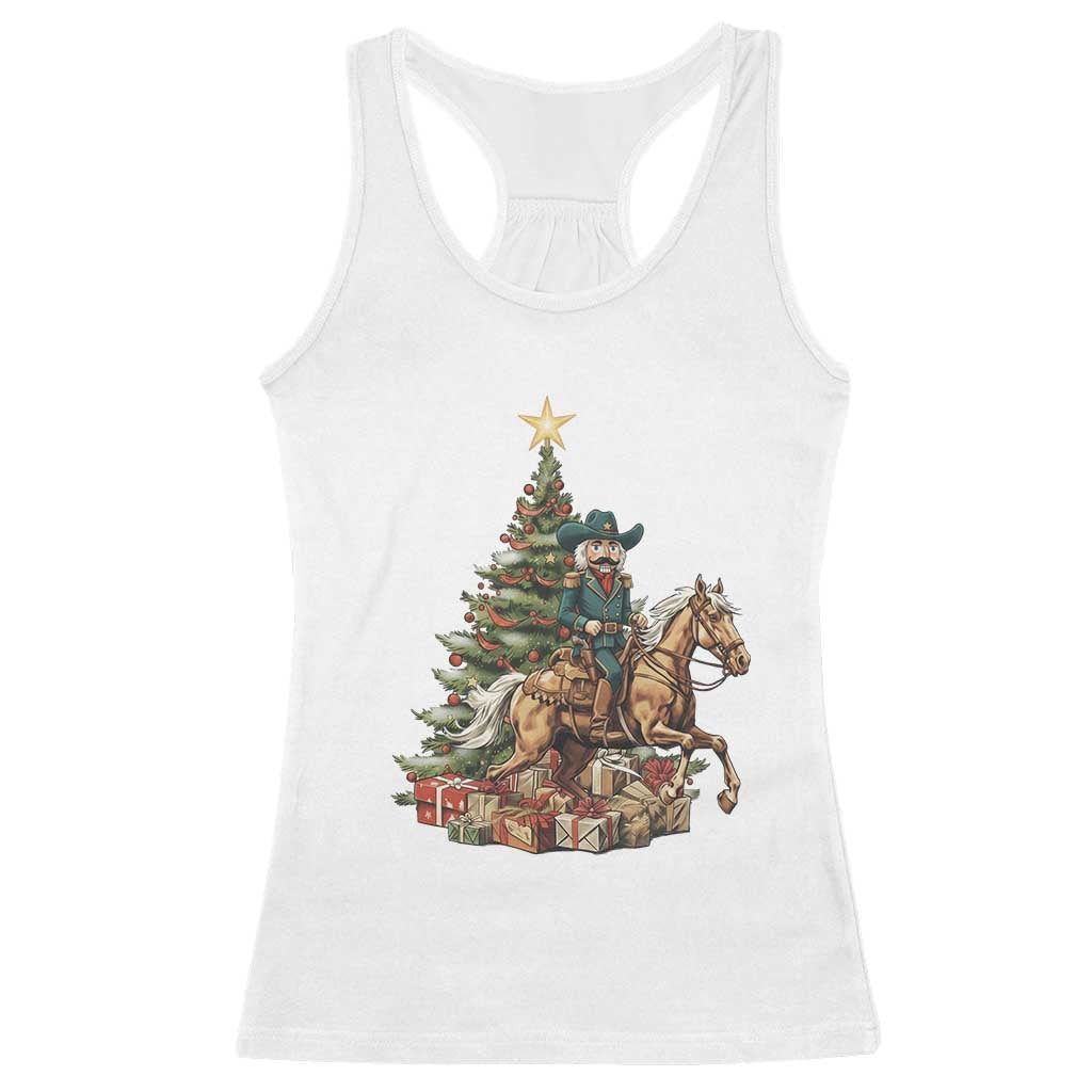 Funny Nutcracker Riding Horse Racerback Tank Top Western Life Christmas Gift - Wonder Print Shop