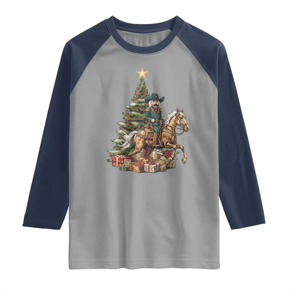 Funny Nutcracker Riding Horse Raglan Shirt Western Life Christmas Gift - Wonder Print Shop