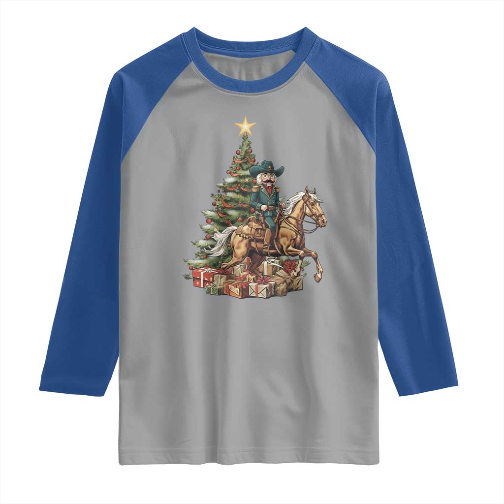 Funny Nutcracker Riding Horse Raglan Shirt Western Life Christmas Gift - Wonder Print Shop