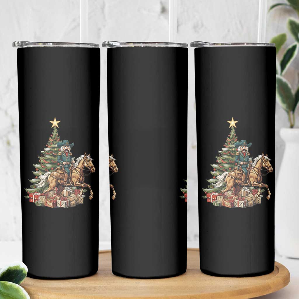 Funny Nutcracker Riding Horse Skinny Tumbler Western Life Christmas Gift - Wonder Print Shop