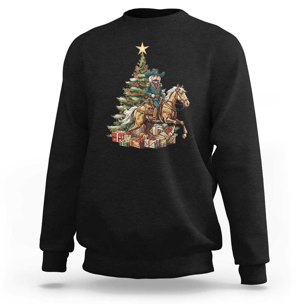 Funny Nutcracker Riding Horse Sweatshirt Western Life Christmas Gift - Wonder Print Shop