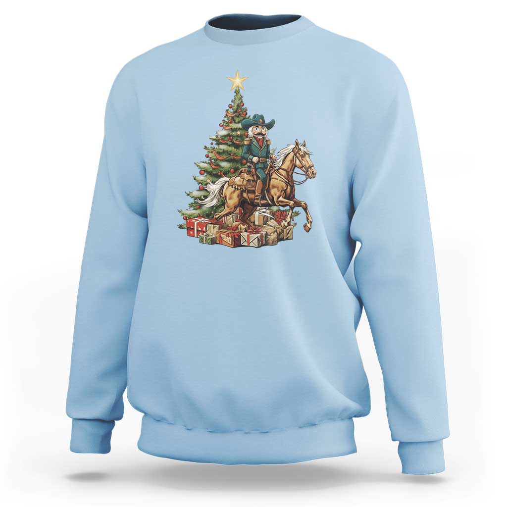 Funny Nutcracker Riding Horse Sweatshirt Western Life Christmas Gift - Wonder Print Shop