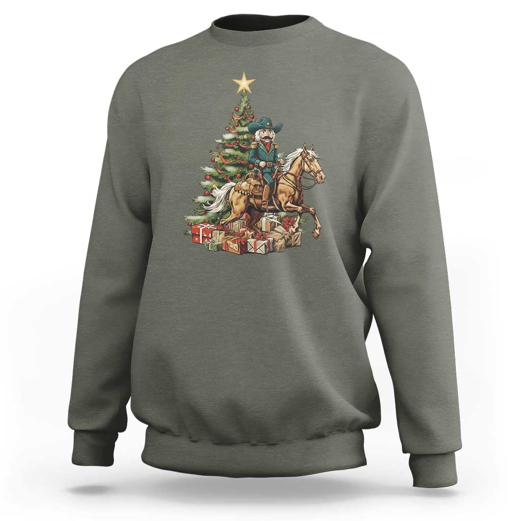 Funny Nutcracker Riding Horse Sweatshirt Western Life Christmas Gift - Wonder Print Shop