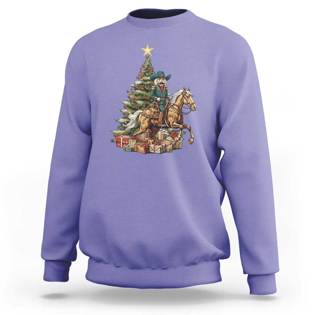 Funny Nutcracker Riding Horse Sweatshirt Western Life Christmas Gift - Wonder Print Shop