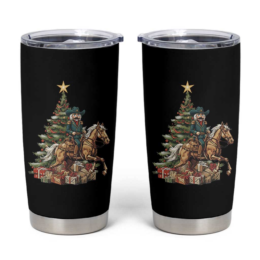 Funny Nutcracker Riding Horse Tumbler Cup Western Life Christmas Gift - Wonder Print Shop