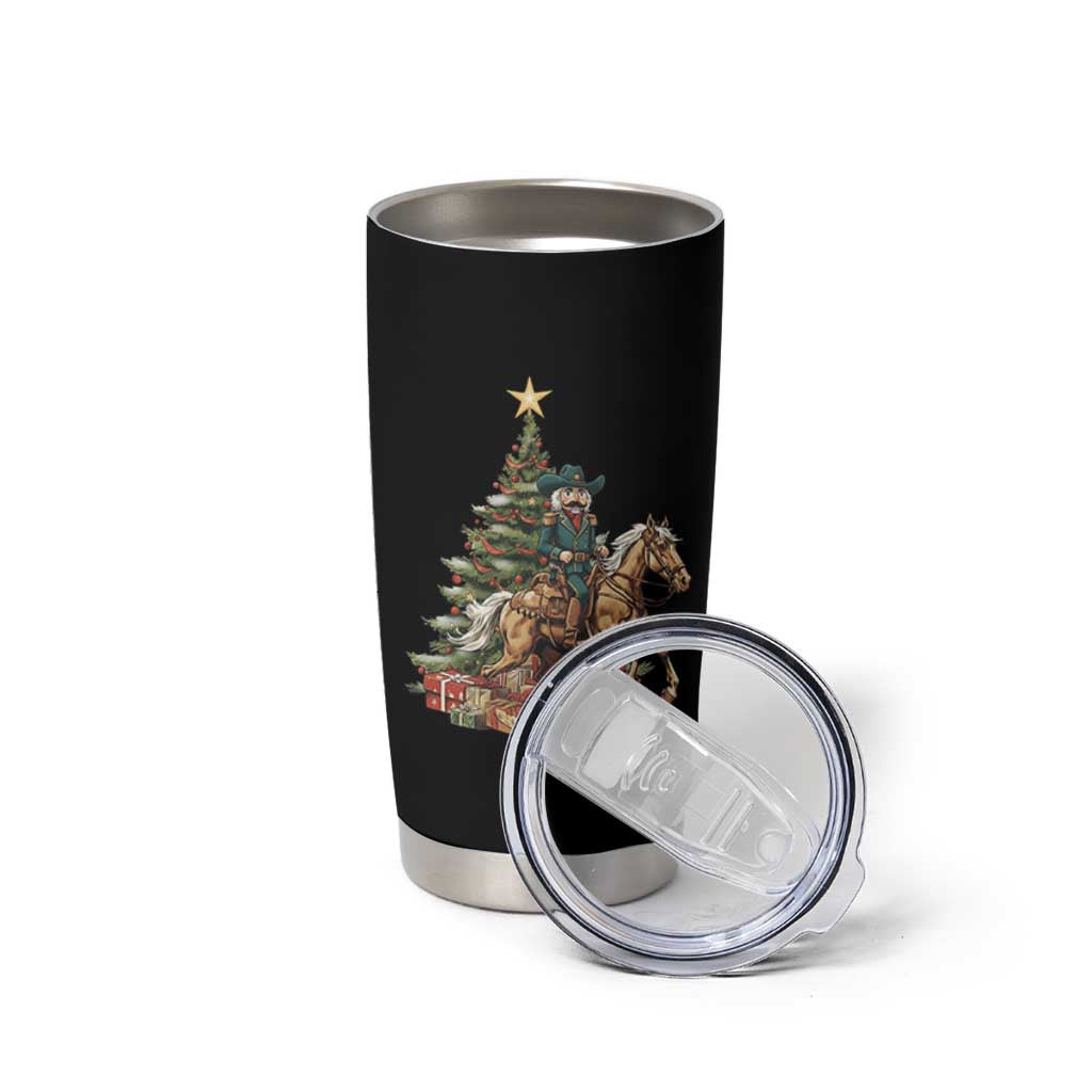 Funny Nutcracker Riding Horse Tumbler Cup Western Life Christmas Gift - Wonder Print Shop