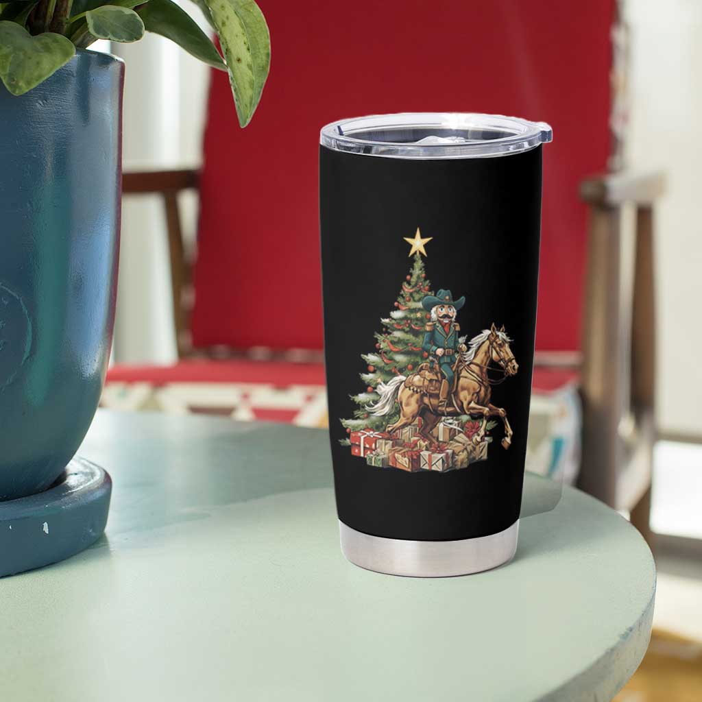 Funny Nutcracker Riding Horse Tumbler Cup Western Life Christmas Gift - Wonder Print Shop