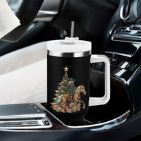 Funny Nutcracker Riding Horse Tumbler With Handle Western Life Christmas Gift - Wonder Print Shop
