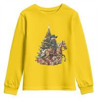 Funny Nutcracker Riding Horse Youth Sweatshirt Western Life Christmas Gift - Wonder Print Shop