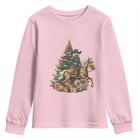 Funny Nutcracker Riding Horse Youth Sweatshirt Western Life Christmas Gift - Wonder Print Shop