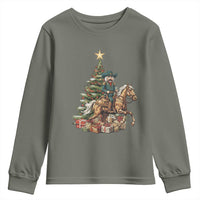 Funny Nutcracker Riding Horse Youth Sweatshirt Western Life Christmas Gift - Wonder Print Shop