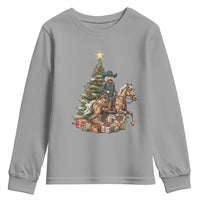 Funny Nutcracker Riding Horse Youth Sweatshirt Western Life Christmas Gift - Wonder Print Shop
