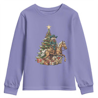 Funny Nutcracker Riding Horse Youth Sweatshirt Western Life Christmas Gift - Wonder Print Shop