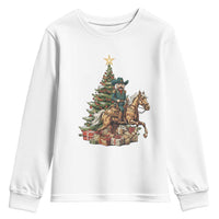 Funny Nutcracker Riding Horse Youth Sweatshirt Western Life Christmas Gift - Wonder Print Shop