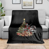 Outlaw Cowboy On Skeleton Horse Throw Blanket Dark Western Christmas - Wonder Print Shop