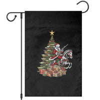 Outlaw Cowboy On Skeleton Horse Garden Flag Dark Western Christmas - Wonder Print Shop