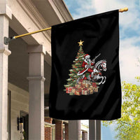 Outlaw Cowboy On Skeleton Horse Garden Flag Dark Western Christmas - Wonder Print Shop