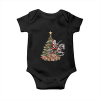 Outlaw Cowboy On Skeleton Horse Baby Onesie Dark Western Christmas - Wonder Print Shop