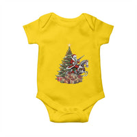 Outlaw Cowboy On Skeleton Horse Baby Onesie Dark Western Christmas - Wonder Print Shop