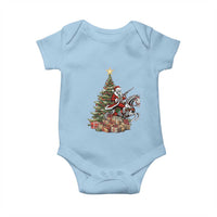Outlaw Cowboy On Skeleton Horse Baby Onesie Dark Western Christmas - Wonder Print Shop