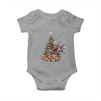 Outlaw Cowboy On Skeleton Horse Baby Onesie Dark Western Christmas - Wonder Print Shop