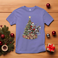 Outlaw Cowboy On Skeleton Horse T Shirt Dark Western Christmas - Wonder Print Shop