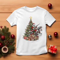 Outlaw Cowboy On Skeleton Horse T Shirt Dark Western Christmas - Wonder Print Shop