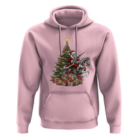 Outlaw Cowboy On Skeleton Horse Hoodie Dark Western Christmas - undefined