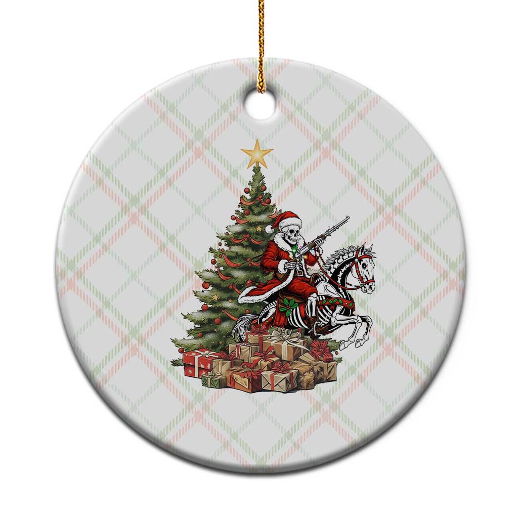 Outlaw Cowboy On Skeleton Horse Ceramic Ornament Dark Western Christmas - Wonder Print Shop