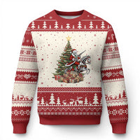 Outlaw Cowboy On Skeleton Horse Ugly Christmas Sweater Dark Western Christmas - Wonder Print Shop