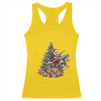 Outlaw Cowboy On Skeleton Horse Racerback Tank Top Dark Western Christmas - Wonder Print Shop