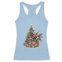 Outlaw Cowboy On Skeleton Horse Racerback Tank Top Dark Western Christmas - Wonder Print Shop
