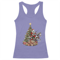 Outlaw Cowboy On Skeleton Horse Racerback Tank Top Dark Western Christmas - Wonder Print Shop